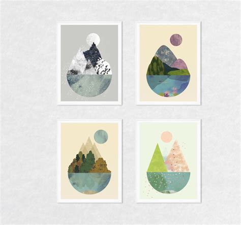 Art prints wall art prints art set nature prints set of 4 | Etsy