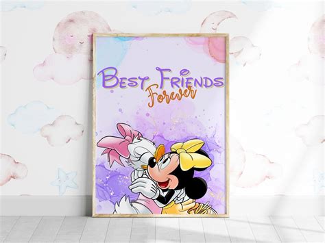 Minnie & Daisy Best Friends Forever Kids Bedroom Wall Print / Girls Bedroom Minnie and Daisy ...