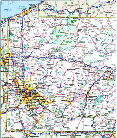 Pennsylvania interstate highways map I-70 I-76 I-79 I-80 I-81 I-83 I-84 ...