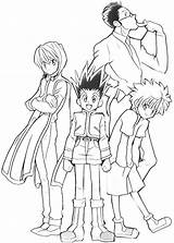 Gon Killua Kurapika And Leorio Coloring Page  Free Printable sketch template