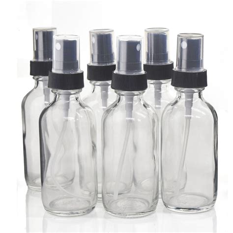 6pcs 2 Oz 60ml Crystal Clear Glass Spray Bottle w/ Fine Mist Sprayer ...