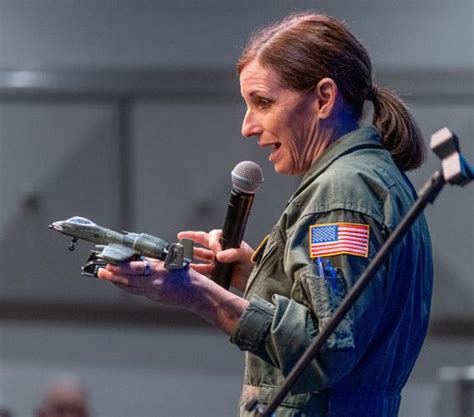 'I dare you to fly': Nation's first female combat fighter pilot speaks in East Texas | Local ...