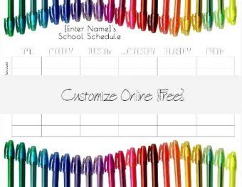 Free School Schedule Maker | Customize Online & Print at Home