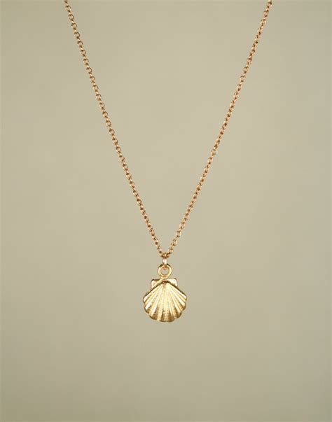 Gold shell necklace tiny shell necklace sea shell necklace