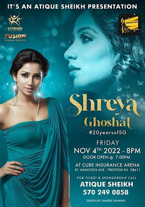 Shreya Ghoshal Live In Concert November 4 2022 Cure Arena Trenton NJ, CURE Insurance Arena ...