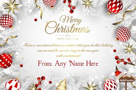 Personalized Merry Christmas and New Year Card