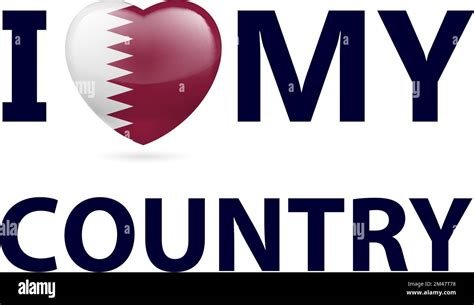 Heart with Qatari flag colors. I Love My Country - Qatar Stock Vector ...