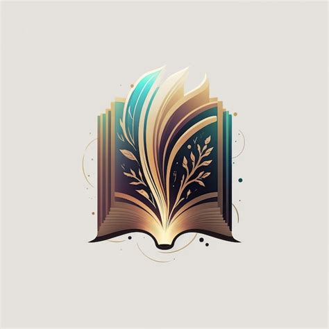 Premium Photo | 3D cartoon colorful book logo Logotype with book and leaves plants herbs ...