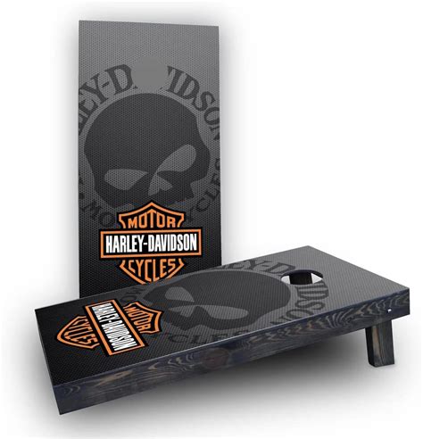 Amazon.com : Cornhole Board Set: Harley Davidson Cornhole Boards Custom ...