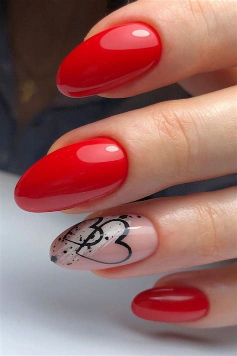 Incredible Red Short Artificial Nails References - fsabd42