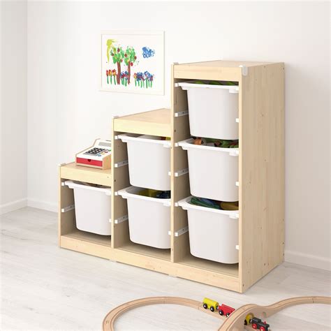 TROFAST storage combination, light white stained pine/gray, 37x173/8x357/8" - IKEA | Ikea ...