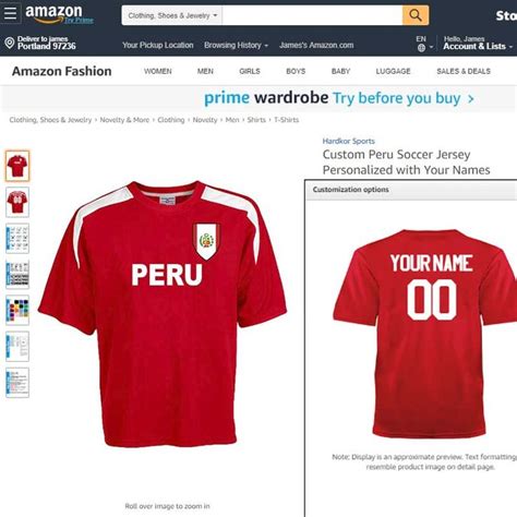 This styling peru soccer jersey can be customized on the back with your ...