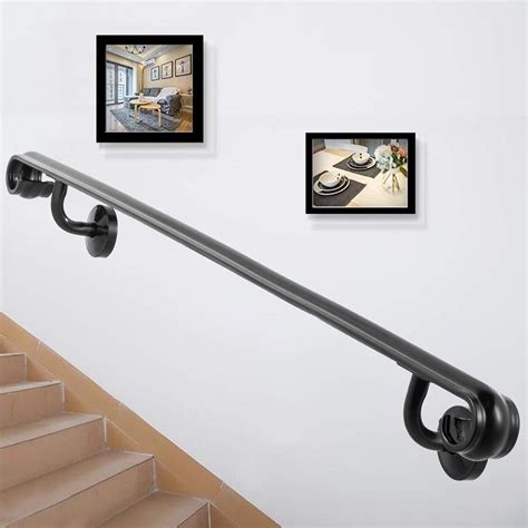 Railings & Pickets Happybuy Stair Handrail Five Step Stair Rail 5ft Length Modern Handrails for ...