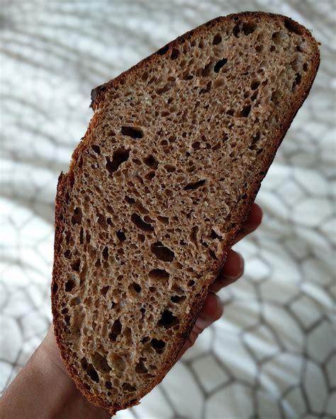 100% fresh milled hard red wheat, 100% hydration sourdough. : r/Breadit