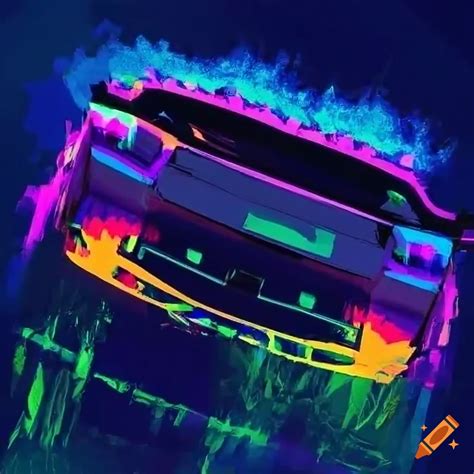 Digital artwork inspired by brazil phonk with flames, a luxurious car ...