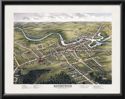 Rochester NH 1877 - Vintage City Maps, Restored City Maps