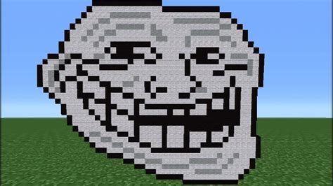 Troll Face Pixel Art Minecraft | HumourOp