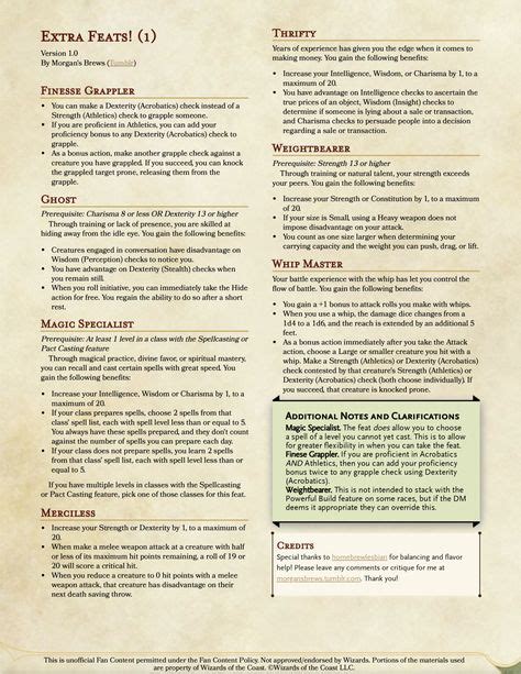 10 DND Feats ideas | dnd feats, d&d dungeons and dragons, dnd 5e homebrew