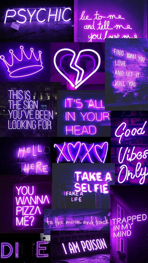 Download Black And Purple Aesthetic Quotes Collage Wallpaper ...