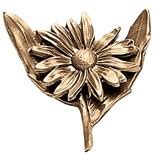 Wall plaque branch with daisy growing 8x10cm - 3,1x3,9in - Bronze ...