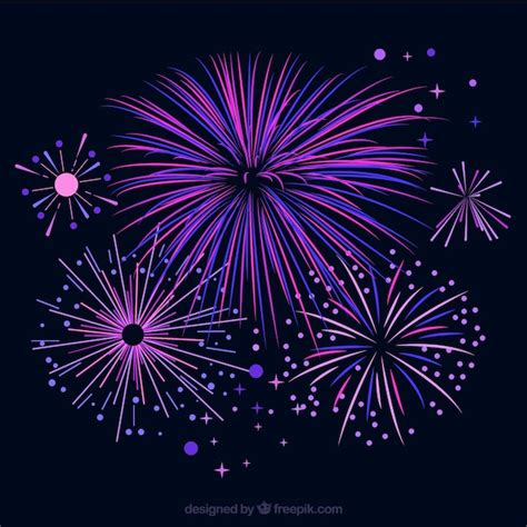 Purple fireworks background Vector | Free Download