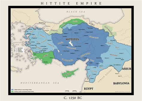 Map : [OC] The Hittite Empire 1250 BC | Map, Empire, Ancient cultures