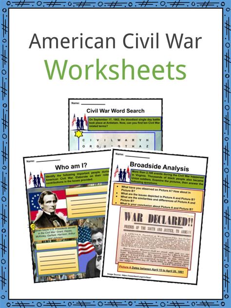 Civil War Battles Map Worksheet