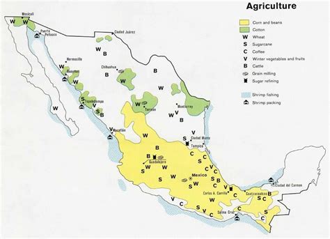 Mexico agriculture map - Map of Mexico agriculture (Central America - Americas)