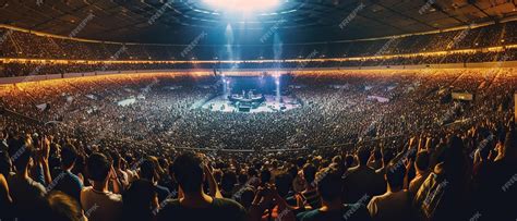 A crowd of people at a stadium rock concert Generative AI | Premium AI ...