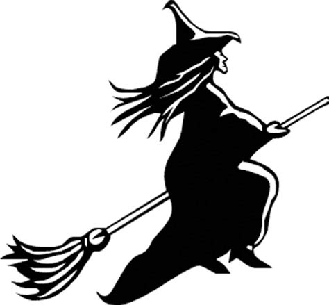 Witch On Broom Silhouette at GetDrawings | Free download