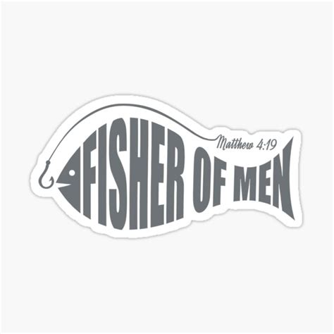 "Fisher Of Men Christian Bible Verse Matthew 4:19" Sticker for Sale by ...