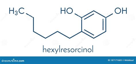 Hexylresorcinol Molecule. Has Anaesthetic, Antiseptic And Anthelmintic Properties. 3D Rendering ...