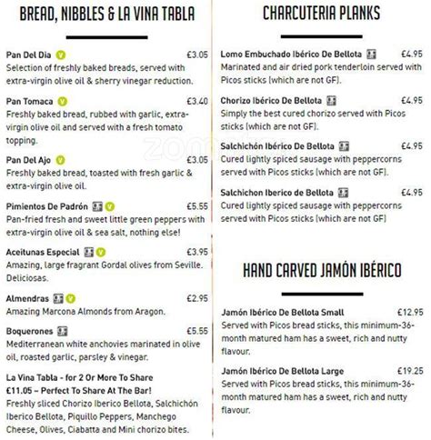 La Vina Menu, Menu for La Vina, Deansgate, Manchester - Zomato UK