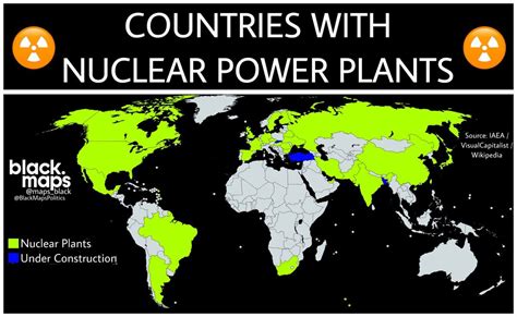 Countries with nuclear power plants.... - Maps on the Web