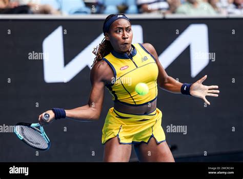 Melbourne, Australia, 17th Jan, 2024. Tennis player Coco Gauff from the ...