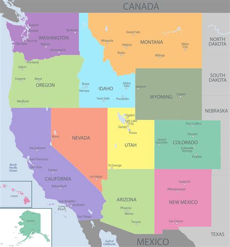 Map of Western United States - easybuch.com