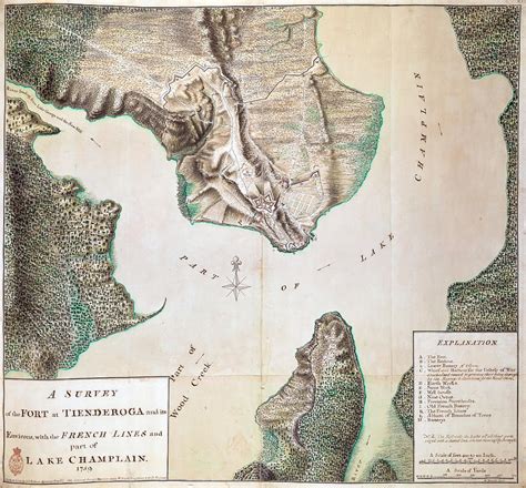 Map: Fort Ticonderoga, 1759 Drawing by William Brasier