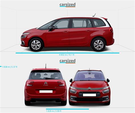 Citroën C4 SpaceTourer 2018-2022 Dimensions Rear View