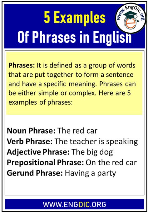 5 Examples of Phrases - EngDic