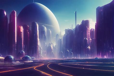 Premium Photo | Colorful futuristic Cyberpunk metaverse city background ...