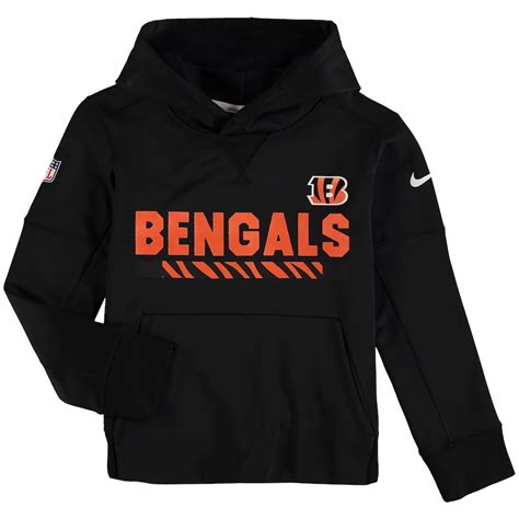 Youth Nike Black Cincinnati Bengals Performance Pullover Hoodie