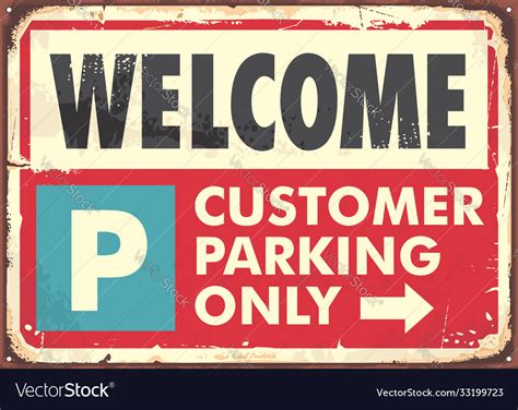 Parking sign design in retro style Royalty Free Vector Image