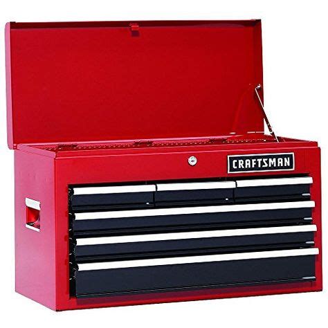 Craftsman 26 In 6 Drawer Heavy Duty Ball Bearing Top Chest Box DIY Red ...