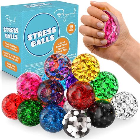 YoYa Toys Squishy Mesh Stress Balls 3 Pack Non Toxic Rubber Sensory ...