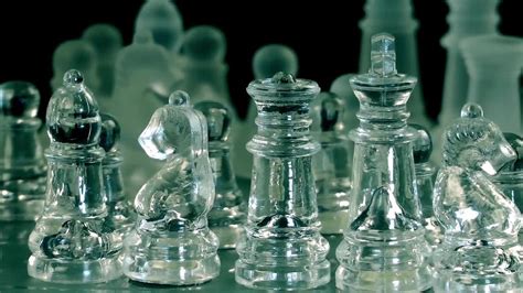 Set Of Glass Chess Pieces - Stock Video | Motion Array