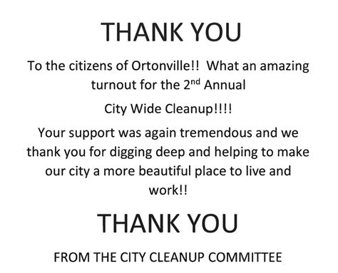Thank you! – City of Ortonville, Minnesota