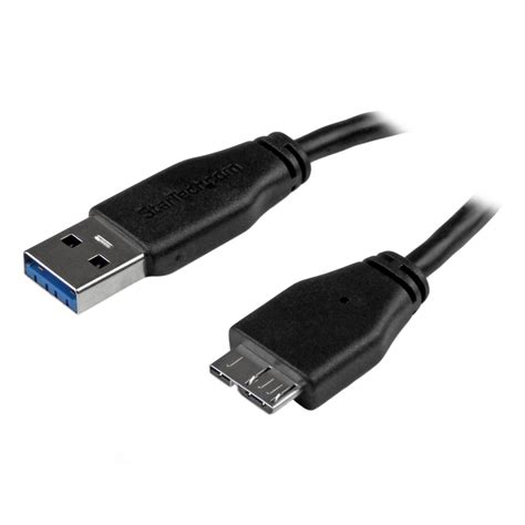 StarTech.com 15cm 6in Short Slim USB 3.0 A to Micro B Cable M/M ...