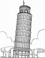 Leaning Tower Of Pisa Coloring Page sketch template