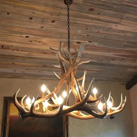 Elk Antler Chandelier 48 Long X 30 Wide X 30 | Etsy in 2021 | Antler chandelier, Antler lights ...