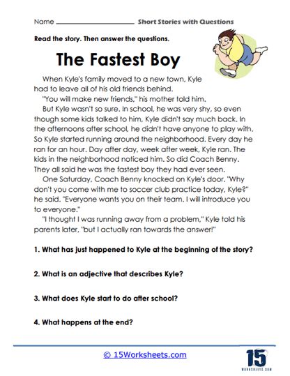 Short Stories with Questions Worksheets - 15 Worksheets.com